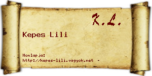 Kepes Lili névjegykártya