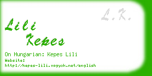 lili kepes business card